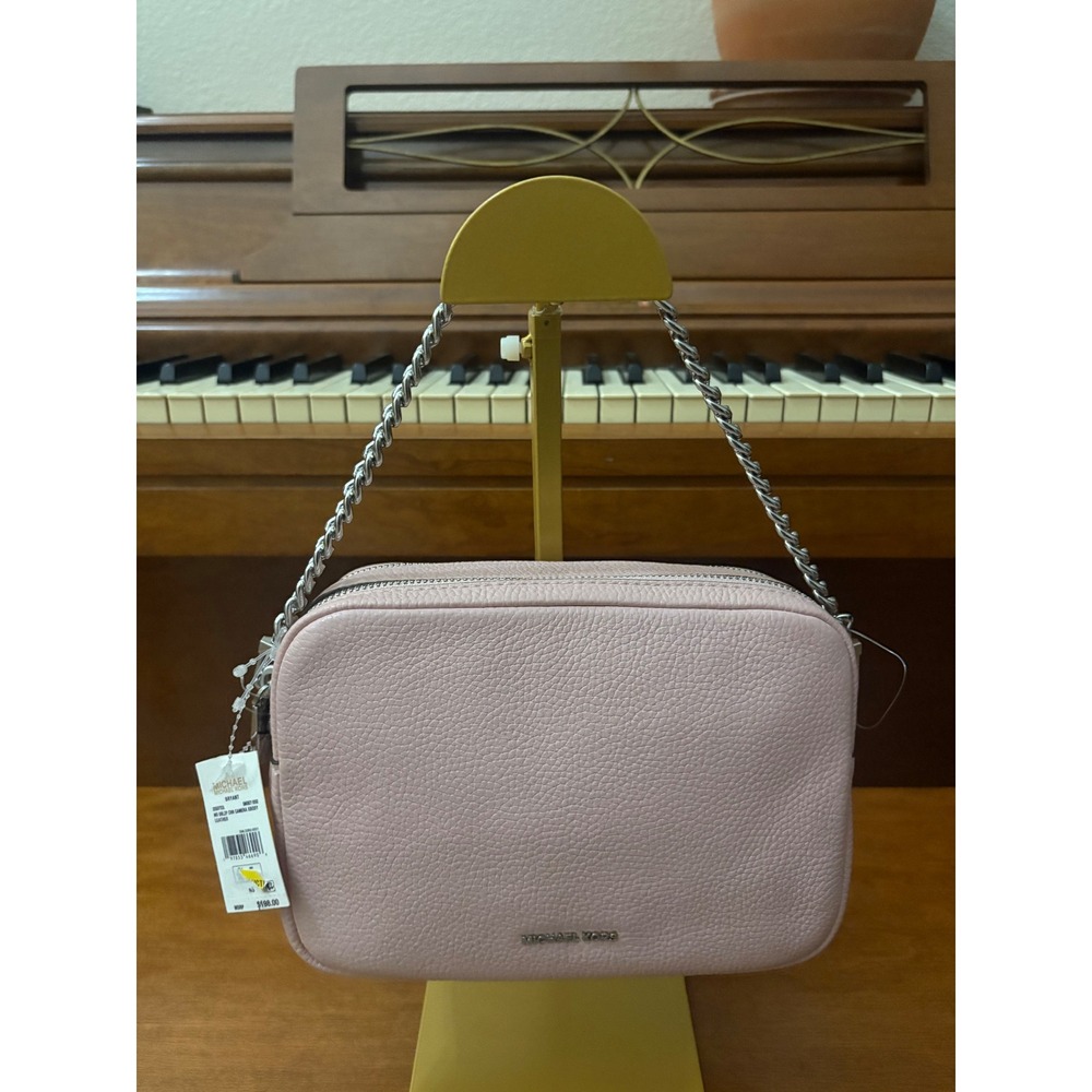 Michael Kors Bryant Camera Bag Womens Crossbody NS Smokey Rose Leather New Chain - Picture 2 of 7